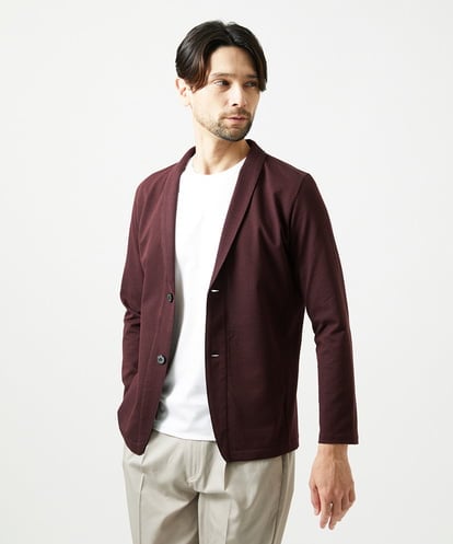 MNCIF71360 MICHEL KLEIN HOMME 《日本製》ブロックショールカラーカーディガン