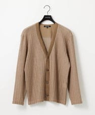 MNCJD72330 MICHEL KLEIN HOMME(ミッシェルクラン オム) ラッセル編みレースカーディガン ベージュ