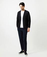 MNCJD72330 MICHEL KLEIN HOMME(ミッシェルクラン オム) ラッセル編みレースカーディガン ブラック