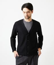 MNCJD72330 MICHEL KLEIN HOMME(ミッシェルクラン オム) ラッセル編みレースカーディガン ブラック