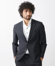 MNDAA50450 MICHEL KLEIN HOMME(ミッシェルクラン オム) 総柄テーラードジャケット セットアップ ブラック