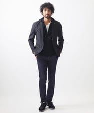 MNDAA50450 MICHEL KLEIN HOMME(ミッシェルクラン オム) 総柄テーラードジャケット セットアップ ブラック