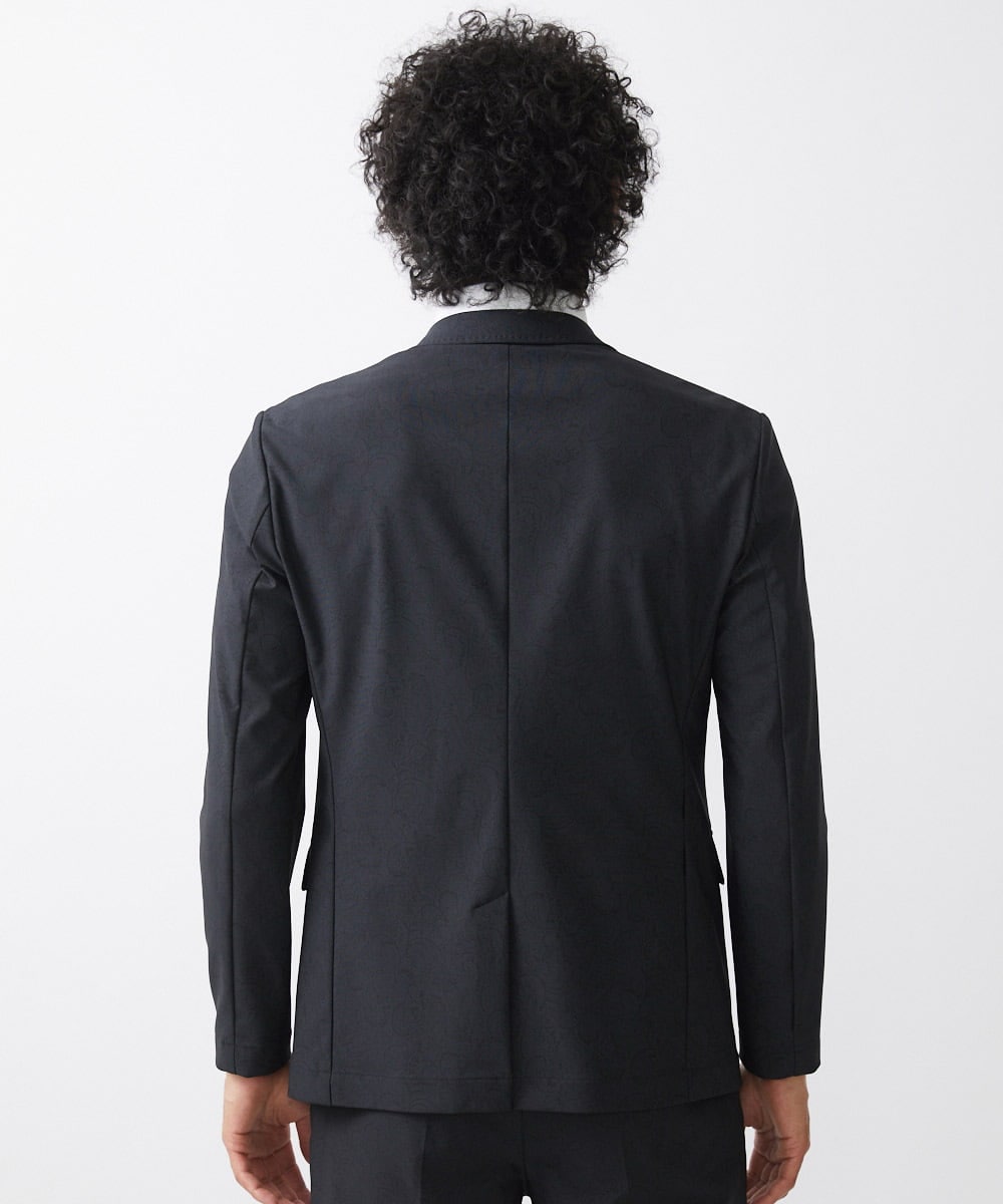 MNDAA50450 MICHEL KLEIN HOMME(ミッシェルクラン オム) 総柄テーラードジャケット セットアップ ブラック