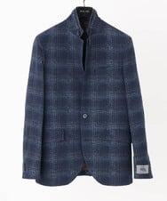 MNDAA52630 MICHEL KLEIN HOMME(ミッシェルクラン オム) チェック柄コンバーチブルジャケット ネイビー