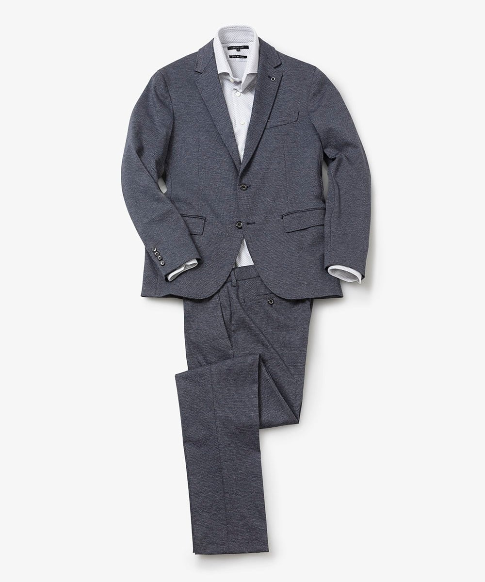 MNDAA55430 MICHEL KLEIN HOMME(ミッシェルクラン オム) ウール調ストレッチテーラードジャケット セットアップ ネイビー