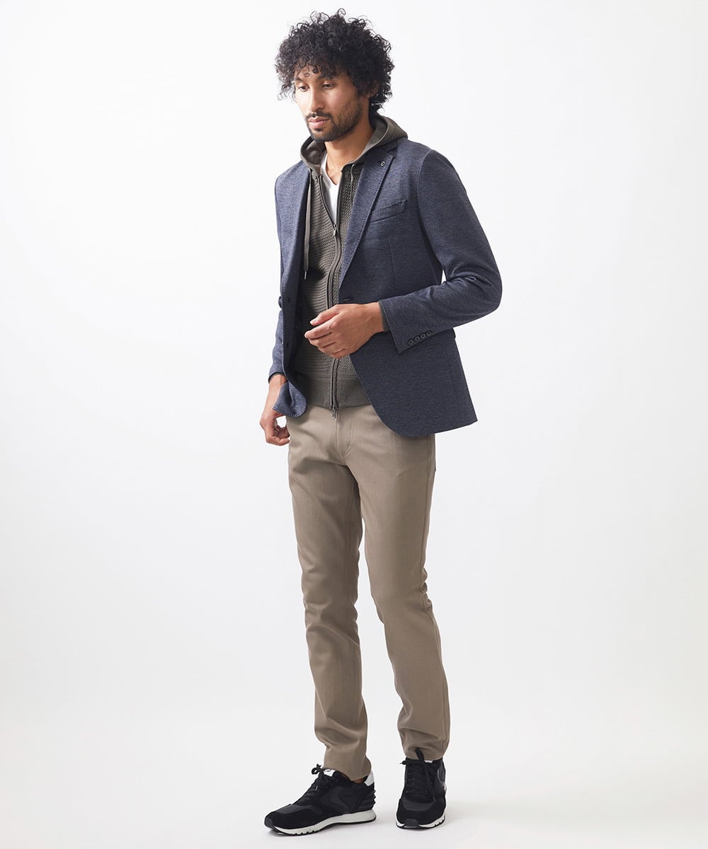 MNDAA55430 MICHEL KLEIN HOMME(ミッシェルクラン オム) ウール調ストレッチテーラードジャケット セットアップ ネイビー