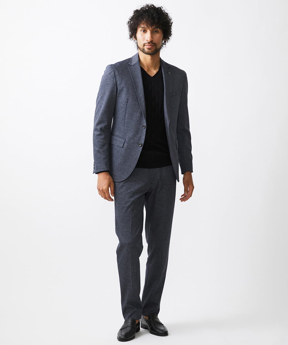 MNDAA55430 MICHEL KLEIN HOMME(ミッシェルクラン オム) ウール調ストレッチテーラードジャケット セットアップ ネイビー