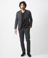 MNDAA55430 MICHEL KLEIN HOMME(ミッシェルクラン オム) ウール調ストレッチテーラードジャケット セットアップ ダークグレー