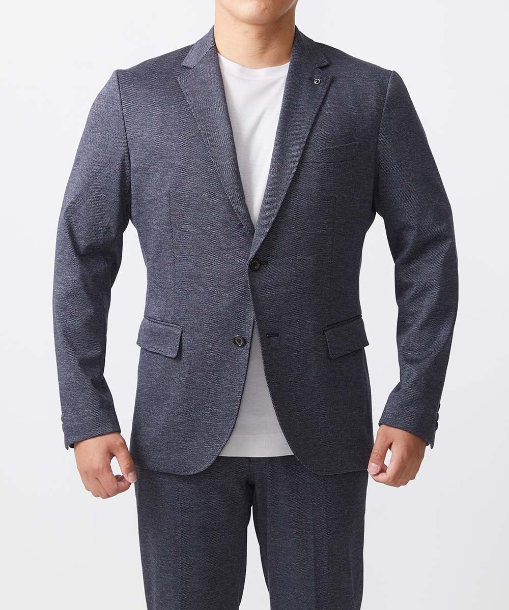 MNDAA56430 MICHEL KLEIN HOMME(ミッシェルクラン オム) 【2024年モデル】BODY MAKEウール調ストレッチテーラードジャケット セットアップ ネイビー