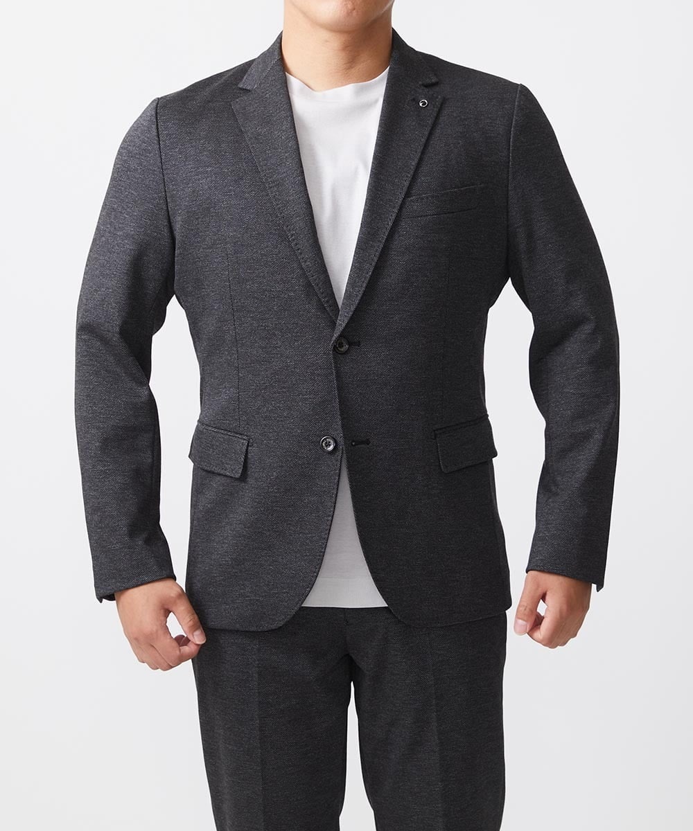 MNDAA56430 MICHEL KLEIN HOMME(ミッシェルクラン オム) 【2024年モデル】BODY MAKEウール調ストレッチテーラードジャケット セットアップ ダークグレー
