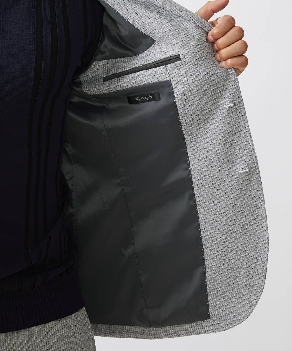 MNDAA57530 MICHEL KLEIN HOMME(ミッシェルクラン オム) スタンドカラーストレッチジャケット セットアップ グレー
