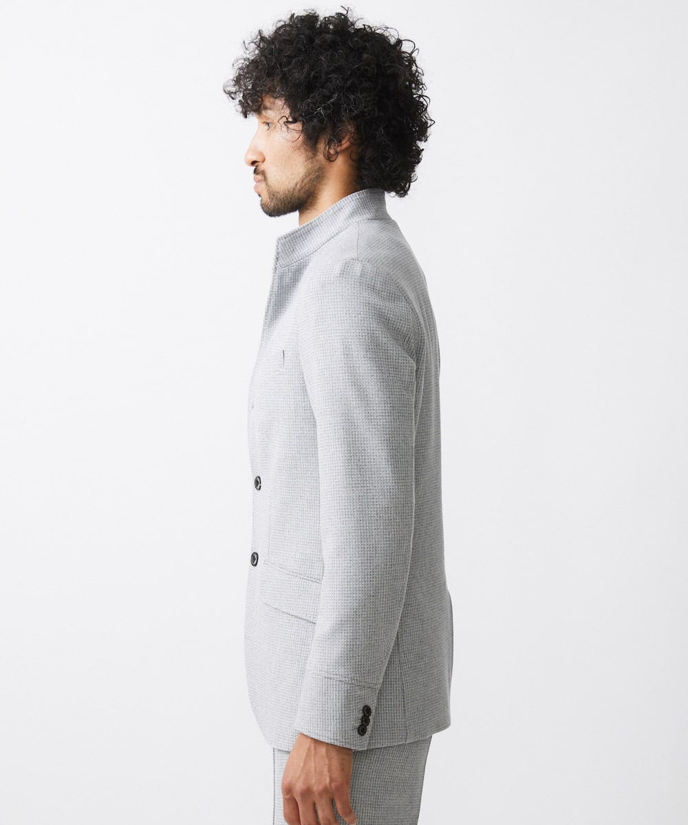 MNDAA57530 MICHEL KLEIN HOMME(ミッシェルクラン オム) スタンドカラーストレッチジャケット セットアップ グレー