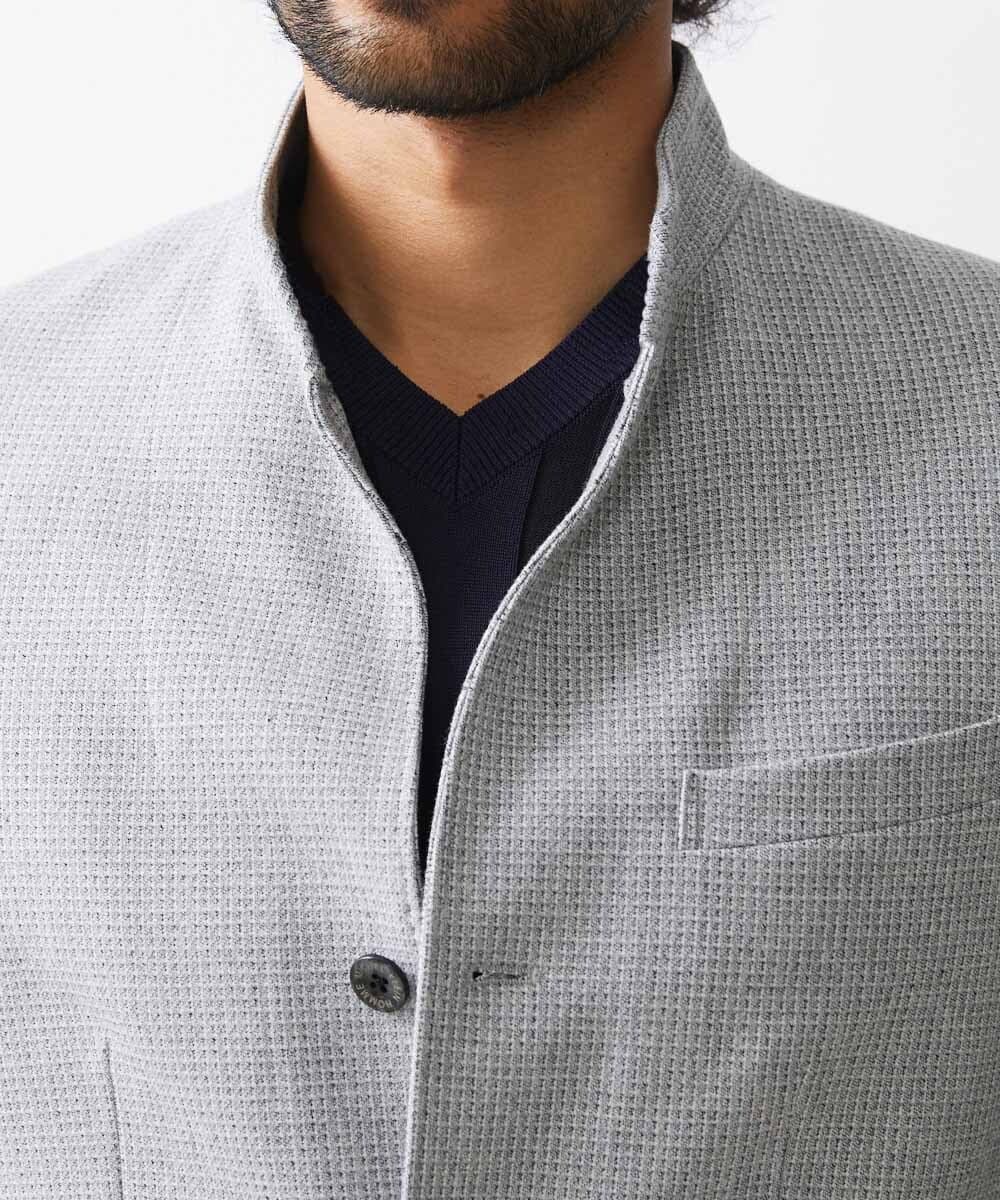 MNDAA57530 MICHEL KLEIN HOMME(ミッシェルクラン オム) スタンドカラーストレッチジャケット セットアップ グレー
