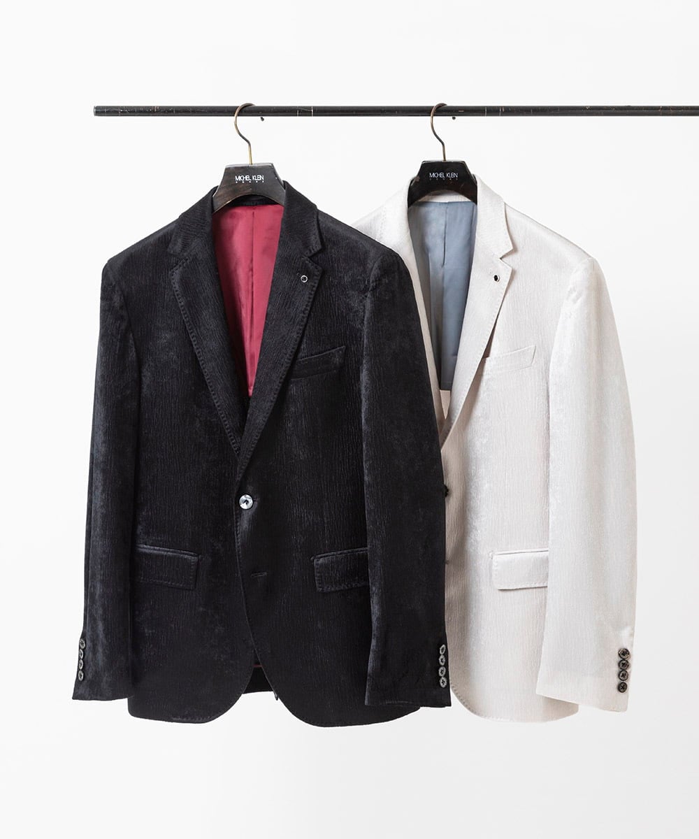 MNDAA58490 MICHEL KLEIN HOMME(ミッシェルクラン オム) ベロアストレッチテーラードジャケット ベージュ