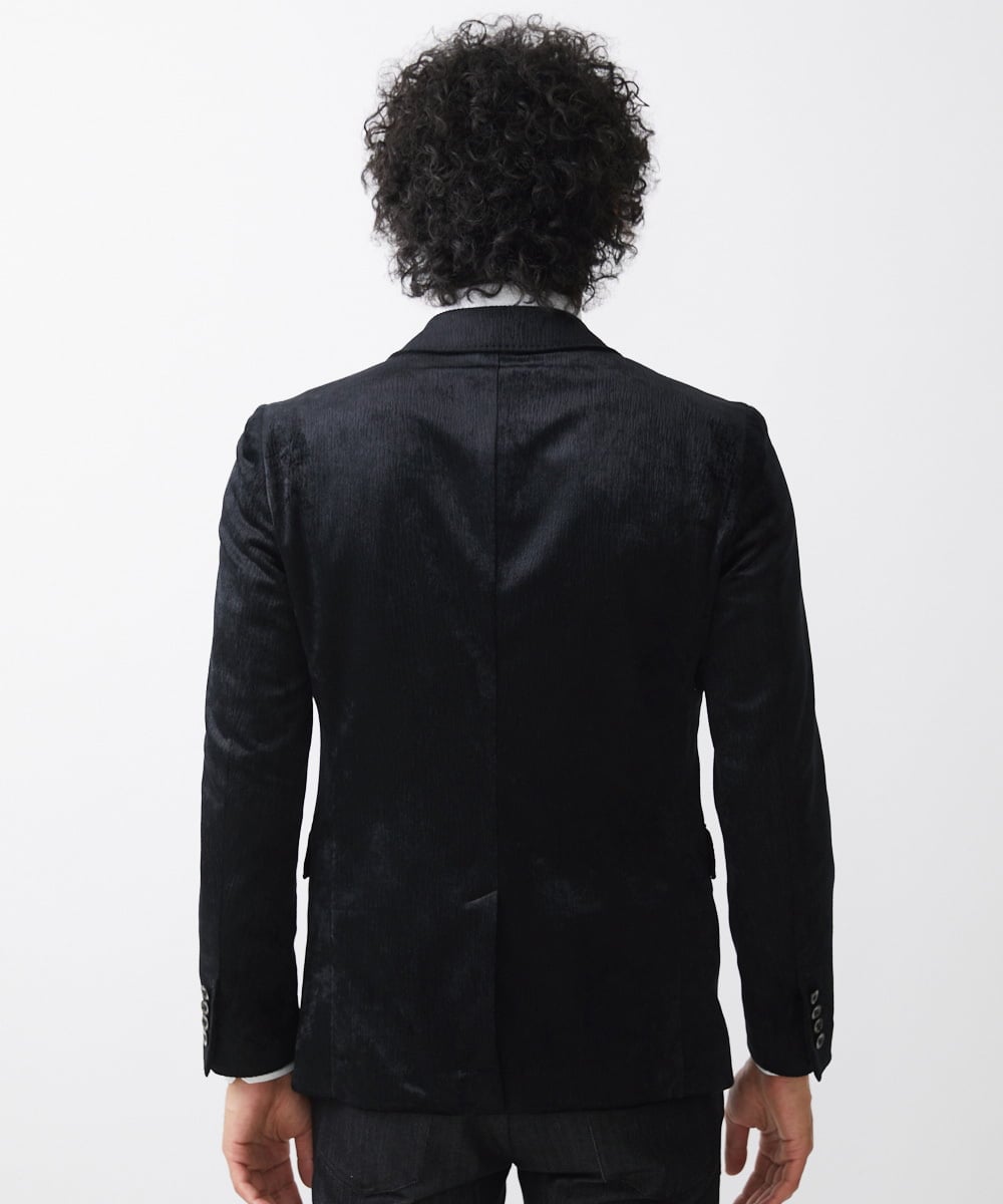 MNDAA58490 MICHEL KLEIN HOMME(ミッシェルクラン オム) ベロアストレッチテーラードジャケット ブラック