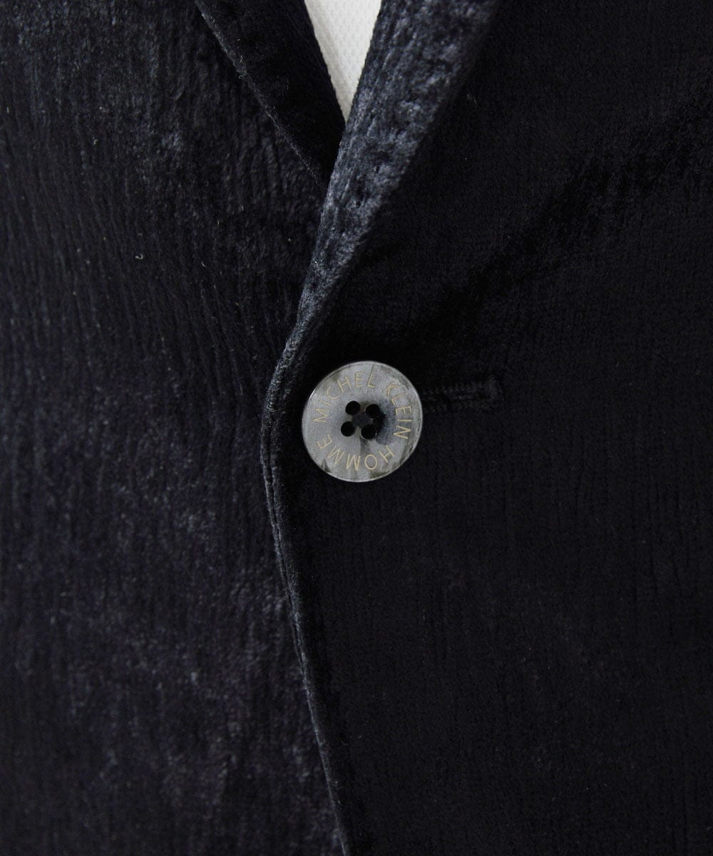 MNDAA58490 MICHEL KLEIN HOMME(ミッシェルクラン オム) ベロアストレッチテーラードジャケット ブラック