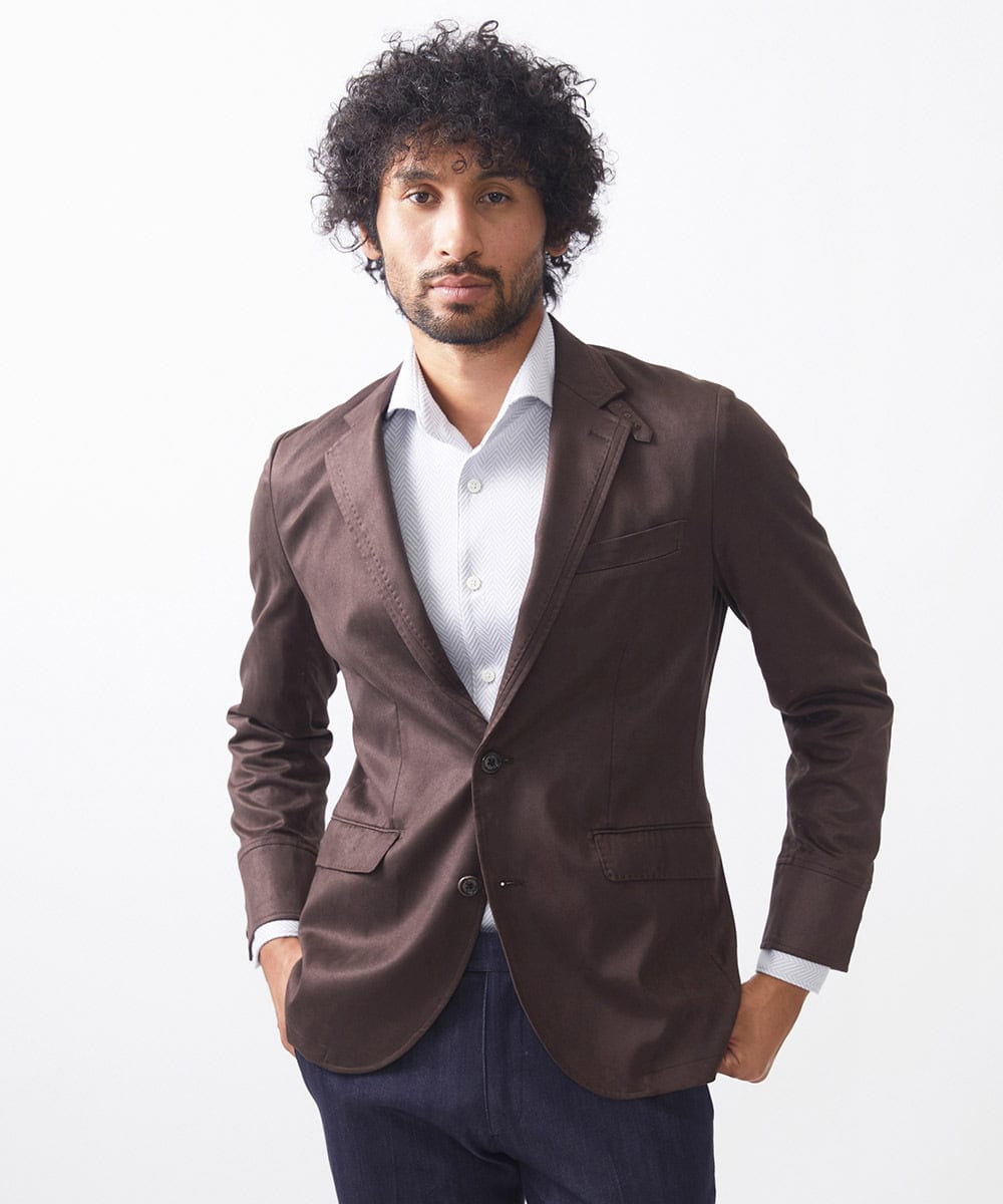 MNDAA59450 MICHEL KLEIN HOMME(ミッシェルクラン オム) スエードコンバーチブルジャケット ブラウン