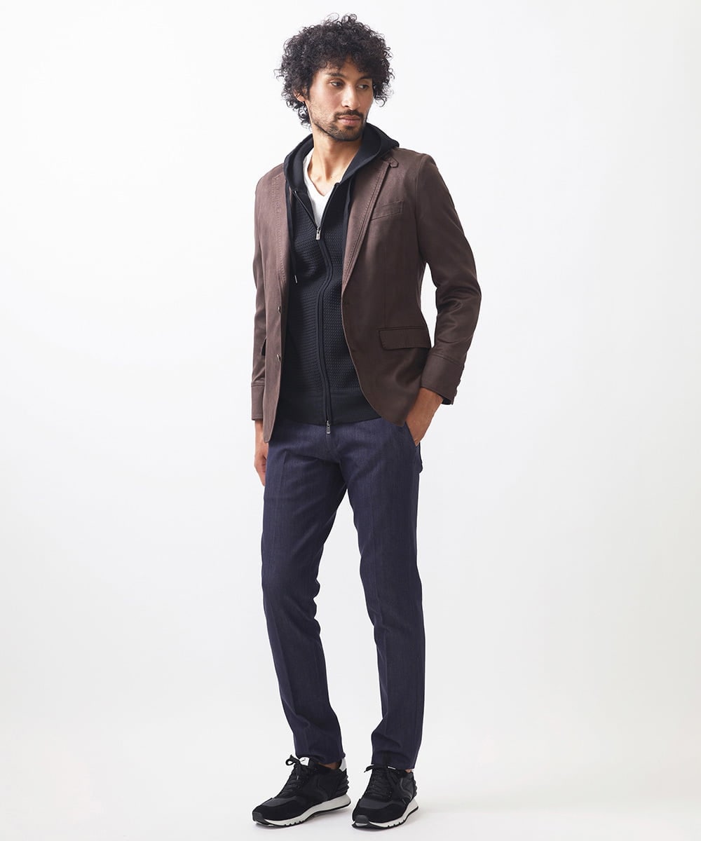 MNDAA59450 MICHEL KLEIN HOMME(ミッシェルクラン オム) スエードコンバーチブルジャケット ブラウン