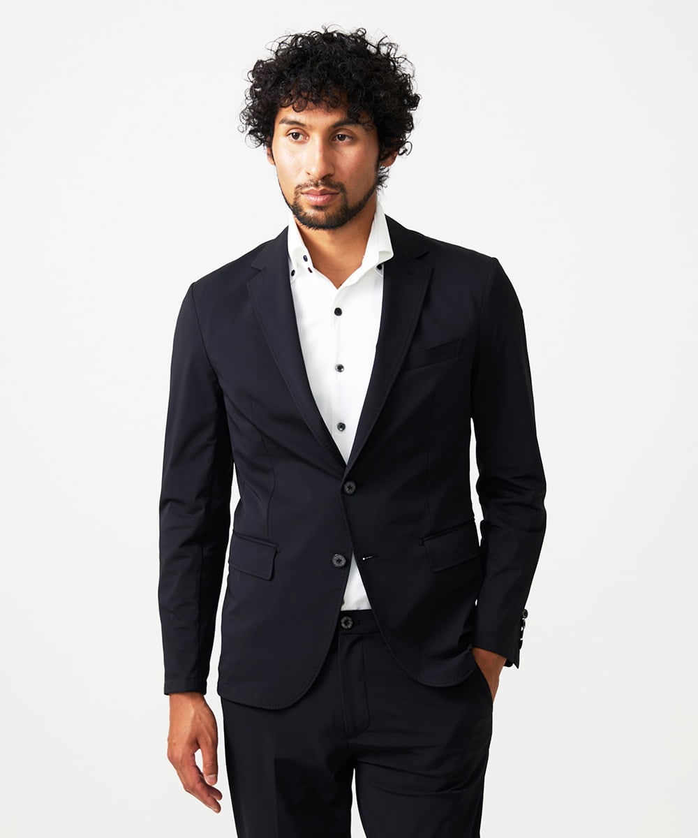 MNDAD02450 MICHEL KLEIN HOMME(ミッシェルクラン オム) 【セットアップ】トリコットテーラードジャケット ブラック