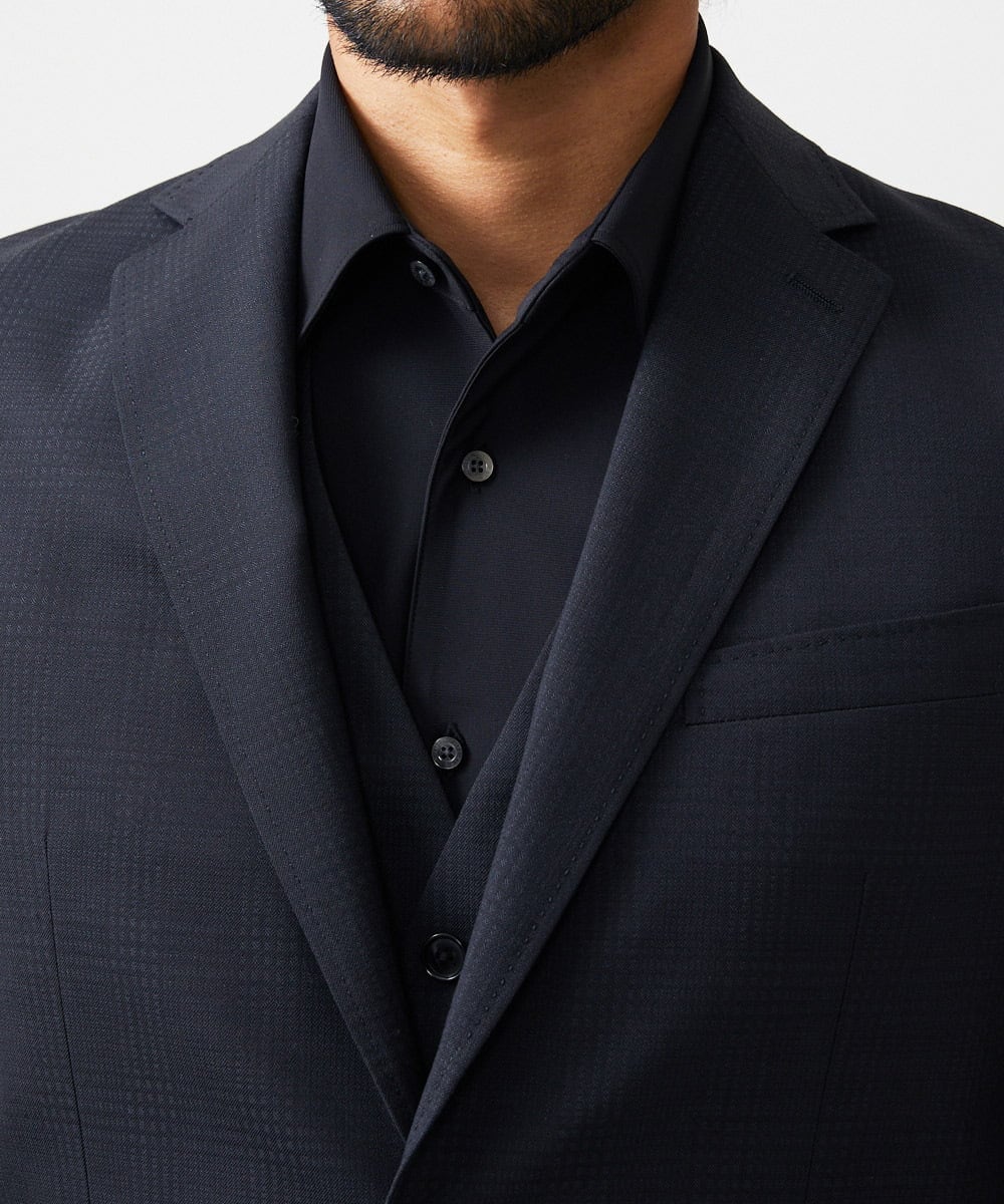 MNDAD06690 MICHEL KLEIN HOMME(ミッシェルクラン オム) 【セットアップ】チェック柄テーラードジャケット ブラック