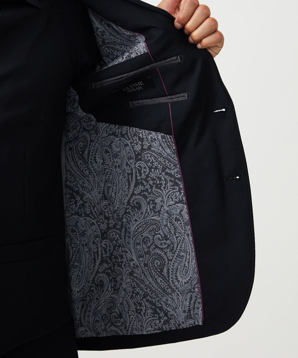 MNDAD07690 MICHEL KLEIN HOMME(ミッシェルクラン オム) 【セットアップ】小紋柄テーラードジャケット ブラック
