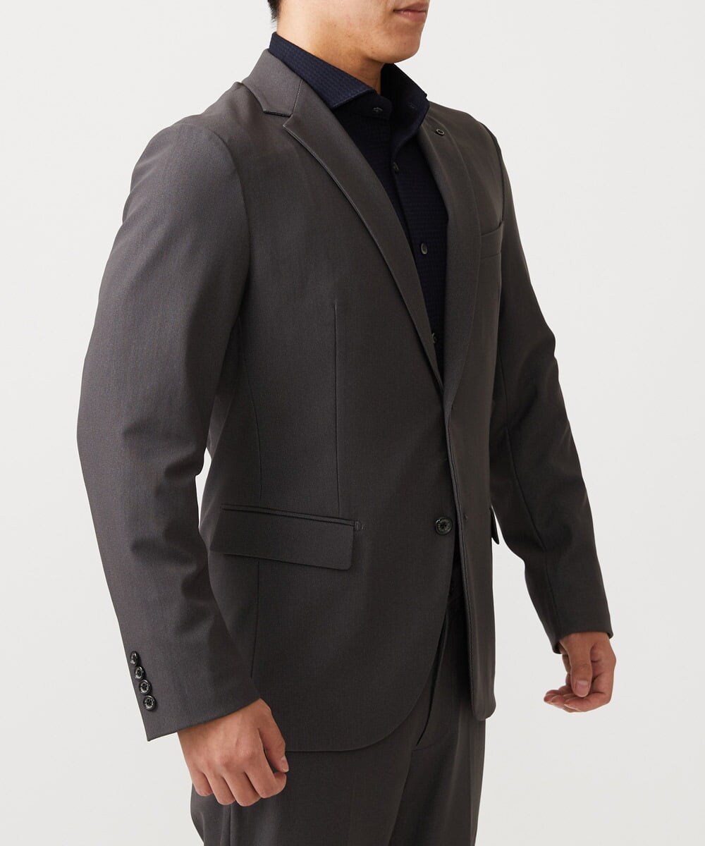 MNDAF04430 MICHEL KLEIN HOMME(ミッシェルクラン オム) 【セットアップ】【BODY MAKE】ストレッチテーラードジャケット グレー