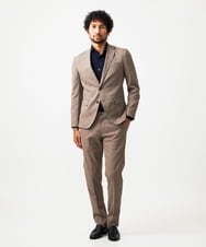 MNDAF53450 MICHEL KLEIN HOMME(ミッシェルクラン オム) 【セットアップ】ピンヘッドテーラードジャケット ブラウン
