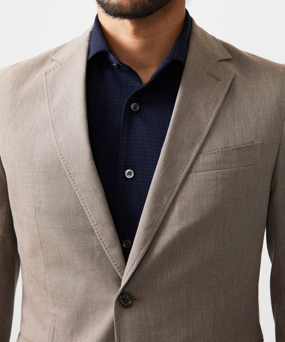 MNDAF53450 MICHEL KLEIN HOMME(ミッシェルクラン オム) 【セットアップ】ピンヘッドテーラードジャケット ブラウン