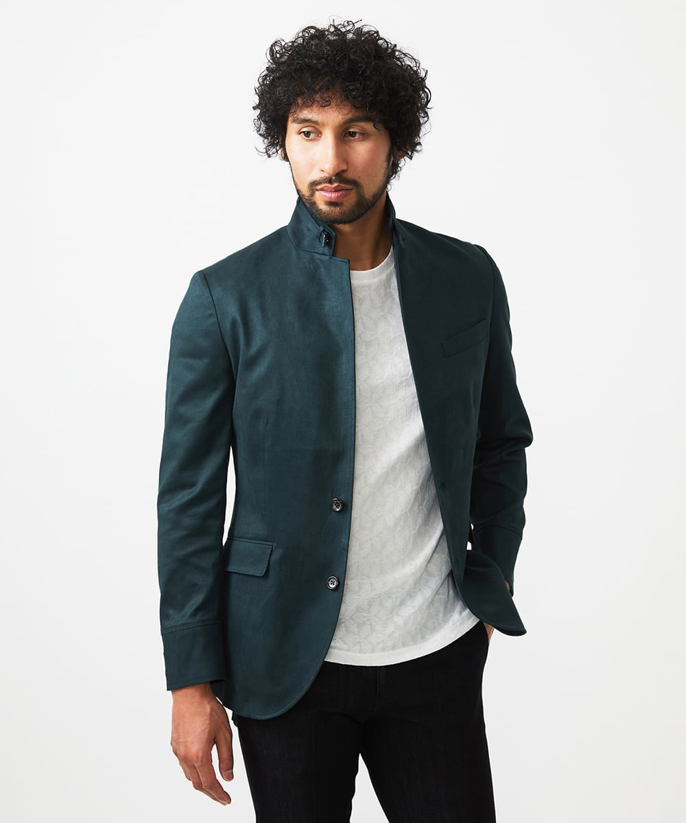 MNDAF59450 MICHEL KLEIN HOMME(ミッシェルクラン オム) スエードコンバーチブルジャケット グリーン