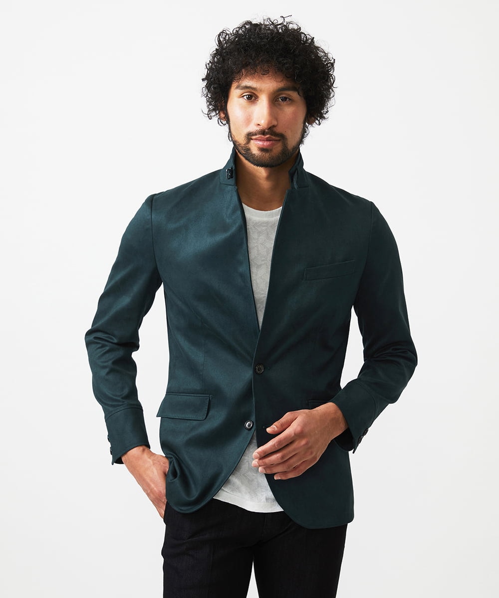 MNDAF59450 MICHEL KLEIN HOMME(ミッシェルクラン オム) スエードコンバーチブルジャケット グリーン
