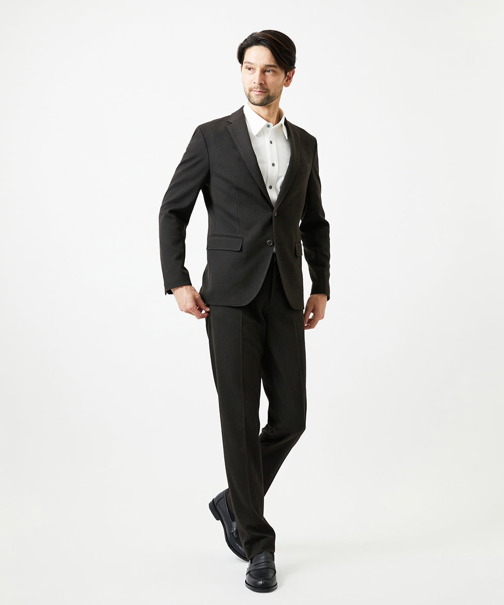 MNDAG02430 MICHEL KLEIN HOMME(ミッシェルクラン オム) 【セットアップ】ハイブリッドジャージテーラードジャケット ブラウン