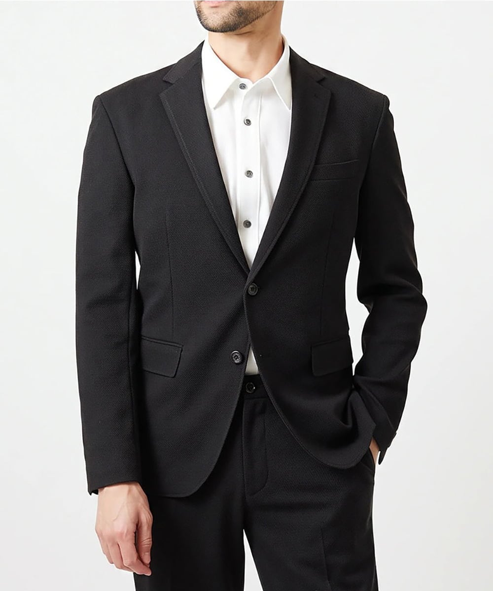 MNDAG02430 MICHEL KLEIN HOMME(ミッシェルクラン オム) 【セットアップ】ハイブリッドジャージテーラードジャケット ブラック