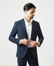 MNDAG03430 MICHEL KLEIN HOMME(ミッシェルクラン オム) 【セットアップ】オックスストレッチテーラードジャケット ネイビー