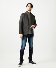 MNDAI51490 MICHEL KLEIN HOMME(ミッシェルクラン オム) ウールコットンコンバーチブルジャケット ブラウン