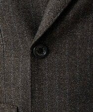 MNDAI53550 MICHEL KLEIN HOMME(ミッシェルクラン オム) 【セットアップ】ストライプ柄ウールコットンダブルジャケット ブラウン