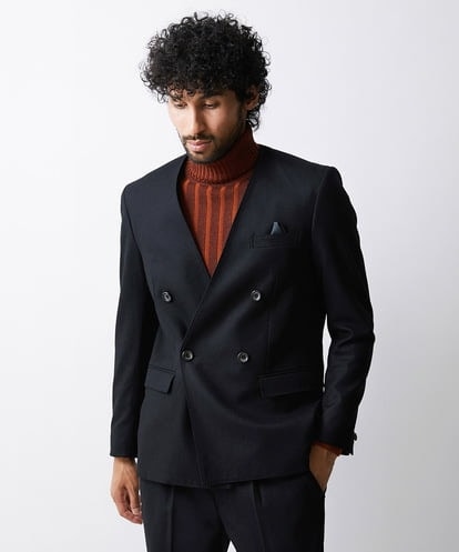 MNDAV82450 MICHEL KLEIN HOMME ノーカラーダブルジャケット