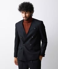 MNDAV82450 MICHEL KLEIN HOMME(ミッシェルクラン オム) ノーカラーダブルジャケット ブラック(94)