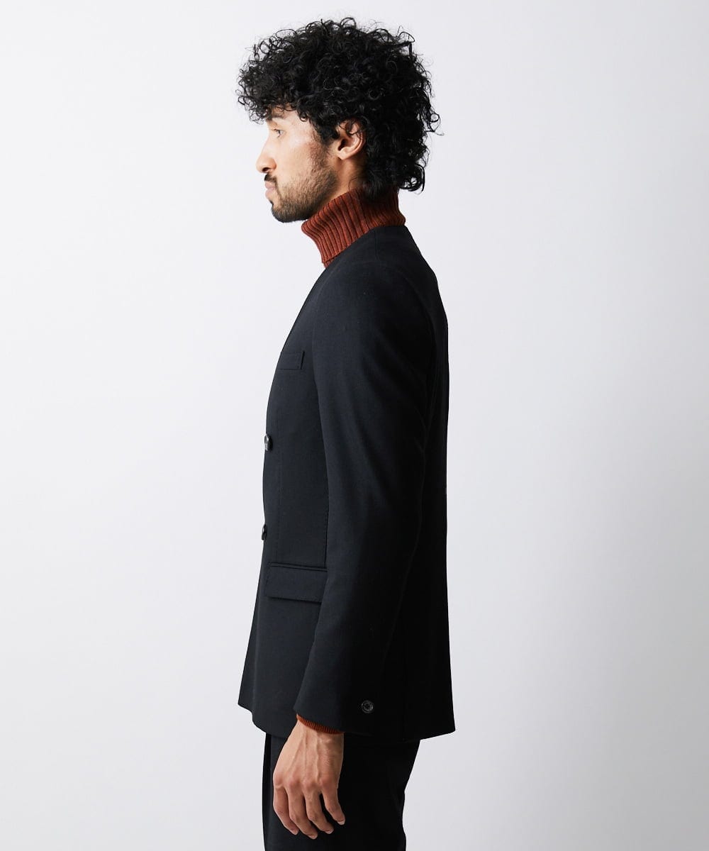 MNDAV82450 MICHEL KLEIN HOMME(ミッシェルクラン オム) ノーカラーダブルジャケット ブラック(94)