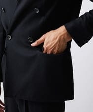 MNDAV82450 MICHEL KLEIN HOMME(ミッシェルクラン オム) ノーカラーダブルジャケット ブラック(94)