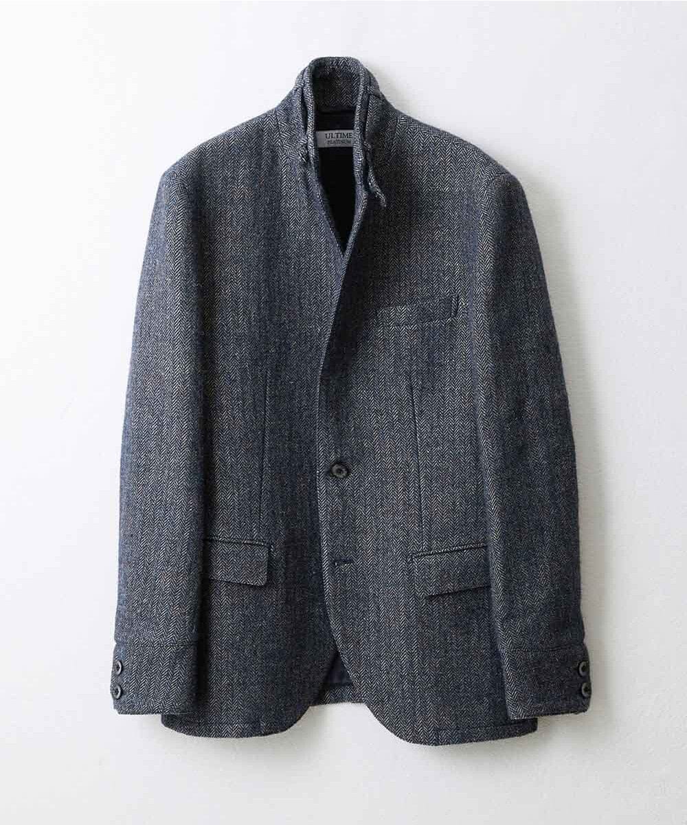 MNDAV84630 MICHEL KLEIN HOMME(ミッシェルクラン オム) ツイードコンバーチブルジャケット ブルー(55)