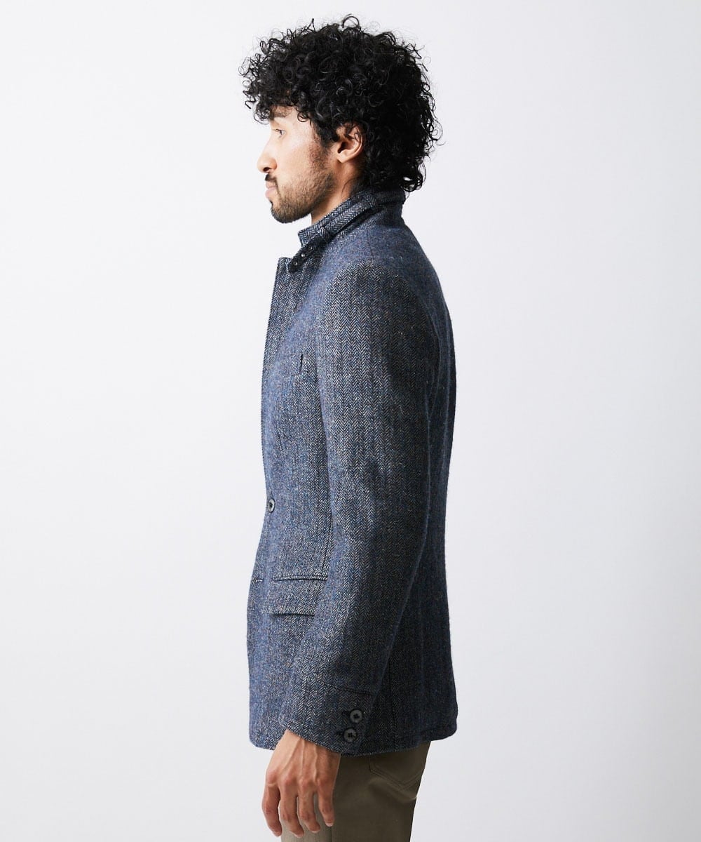 MNDAV84630 MICHEL KLEIN HOMME(ミッシェルクラン オム) ツイードコンバーチブルジャケット ブルー(55)