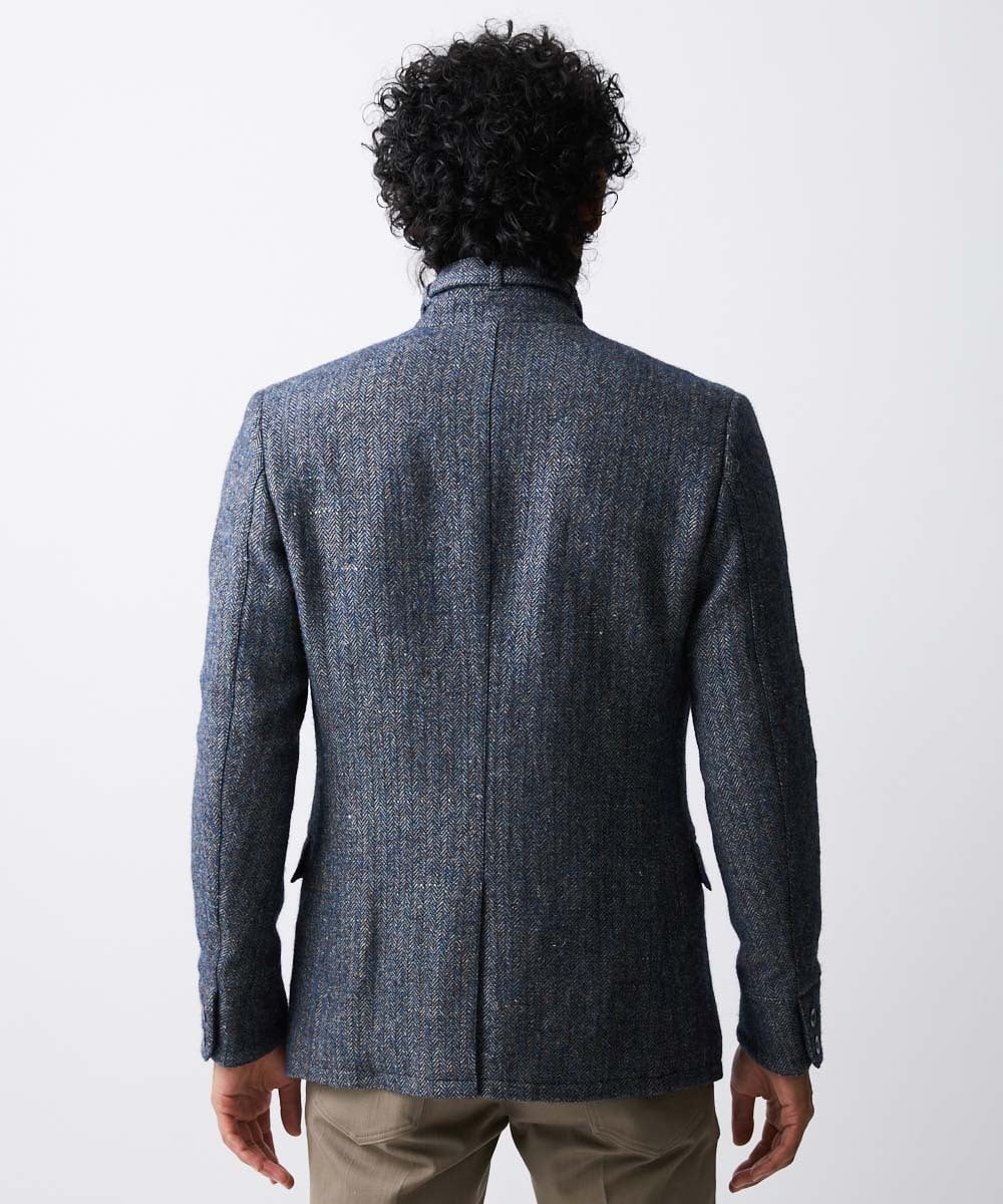 MNDAV84630 MICHEL KLEIN HOMME(ミッシェルクラン オム) ツイードコンバーチブルジャケット ブルー(55)