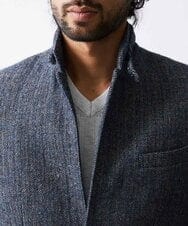 MNDAV84630 MICHEL KLEIN HOMME(ミッシェルクラン オム) ツイードコンバーチブルジャケット ブルー(55)