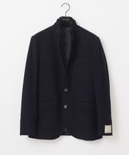 MNDCA73590 MICHEL KLEIN HOMME(ミッシェルクラン オム) へリンボン柄コンバーチブルウールジャケット ネイビー