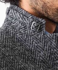 MNDCA73590 MICHEL KLEIN HOMME(ミッシェルクラン オム) へリンボン柄コンバーチブルウールジャケット ダークグレー