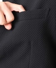 MNDCD51490 MICHEL KLEIN HOMME(ミッシェルクラン オム) 【セットアップ】ビックへリンボンコンバーチブルジャケット ブラック