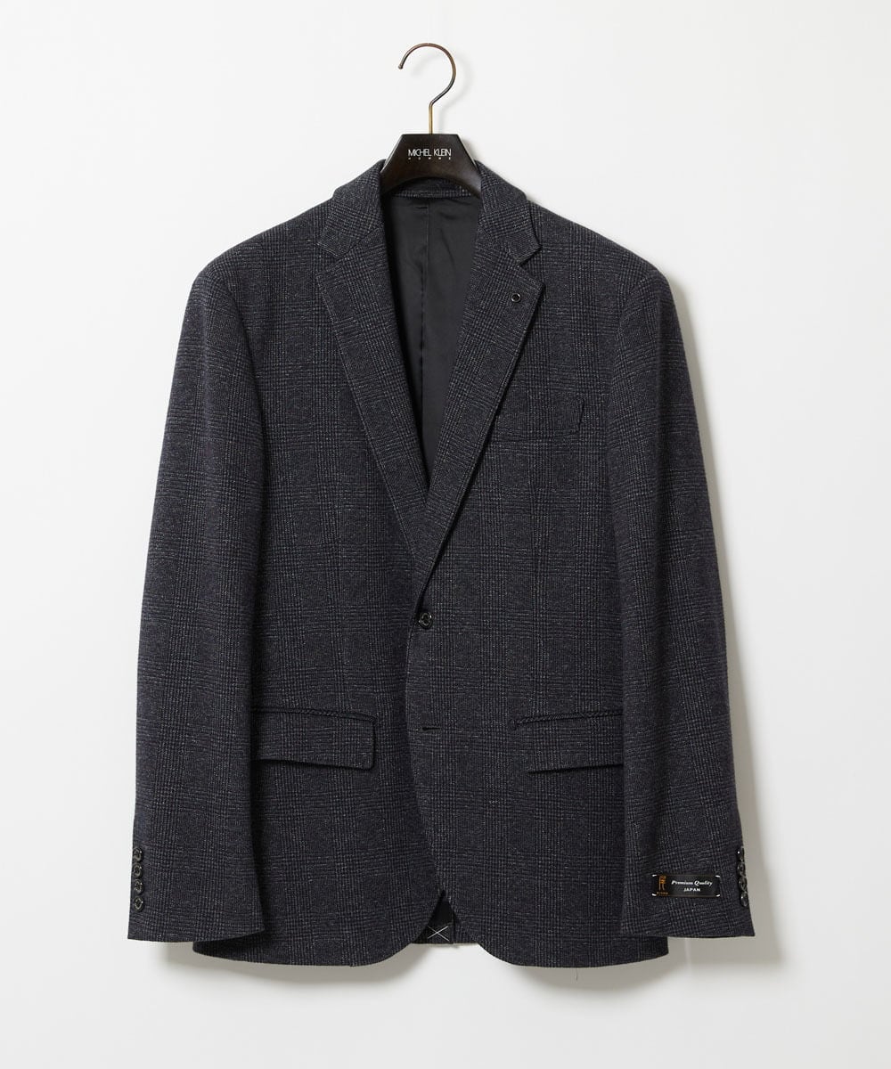 MNDCI06490 MICHEL KLEIN HOMME(ミッシェルクラン オム) 【セットアップ】グレンチェック柄テーラードジャケット ダークグレー