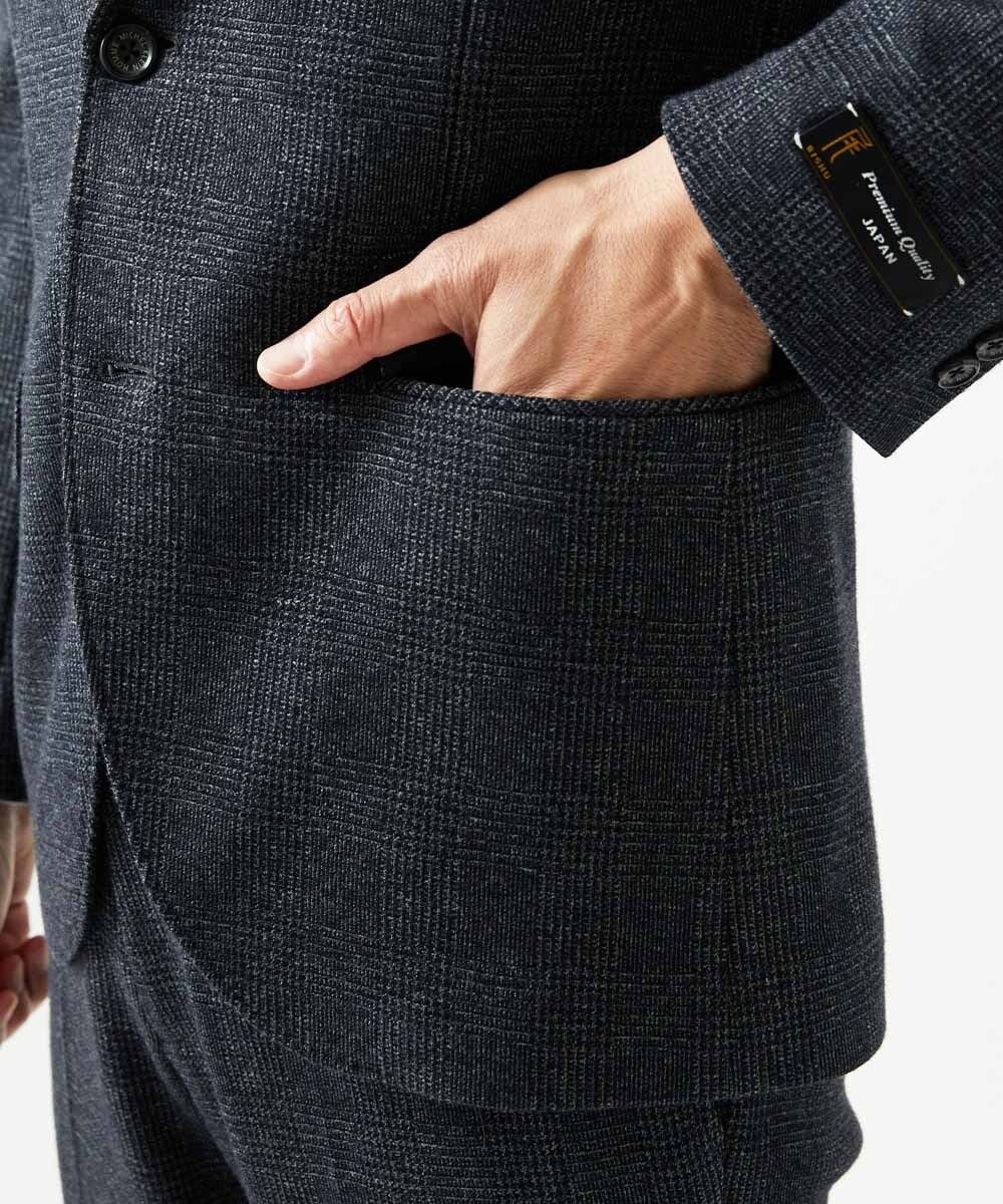 MNDCI06490 MICHEL KLEIN HOMME(ミッシェルクラン オム) 【セットアップ】グレンチェック柄テーラードジャケット ダークグレー