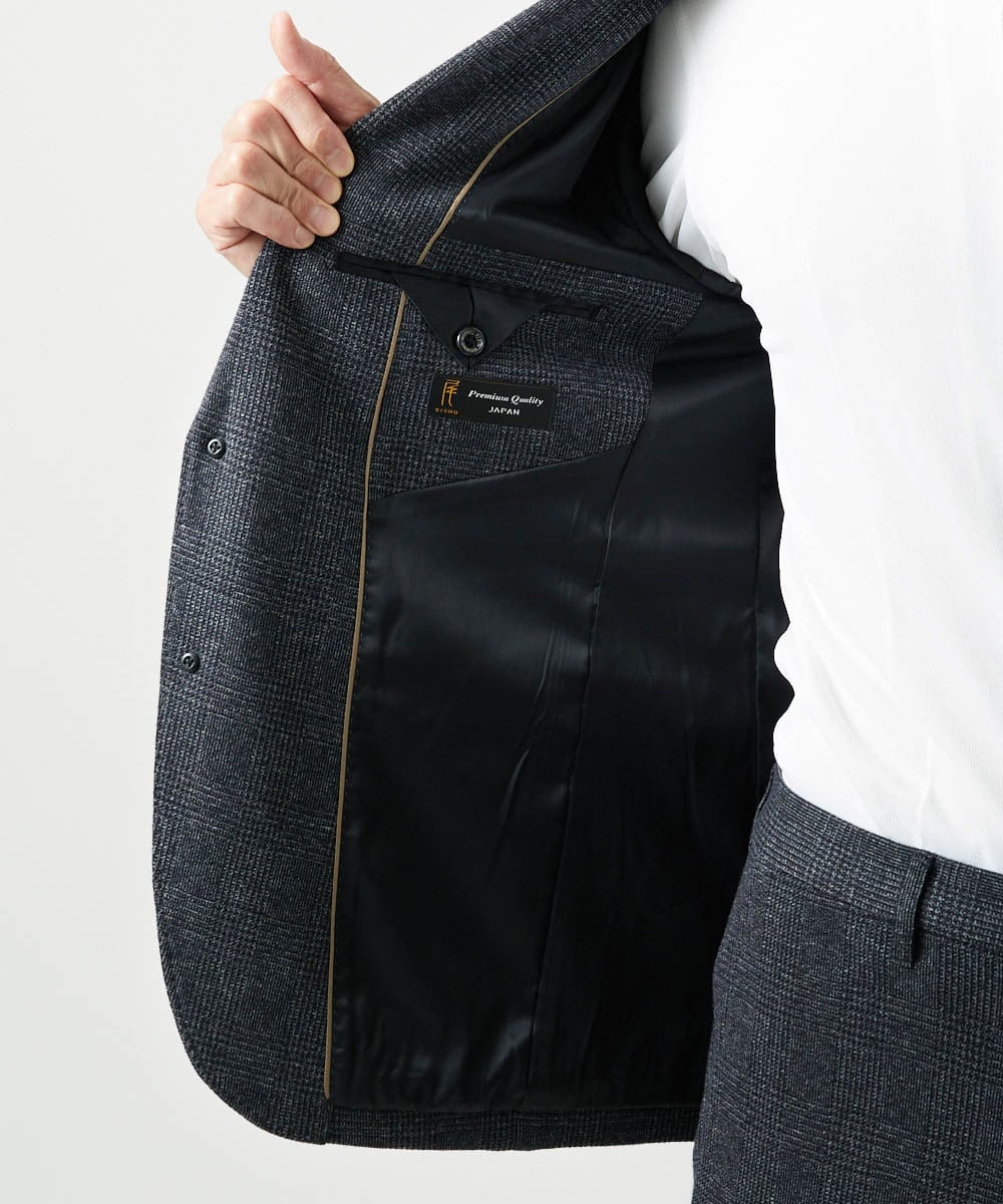 MNDCI06490 MICHEL KLEIN HOMME(ミッシェルクラン オム) 【セットアップ】グレンチェック柄テーラードジャケット ダークグレー