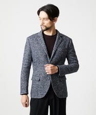 MNDCI55590 MICHEL KLEIN HOMME(ミッシェルクラン オム) ツイードコンバーチブルジャケット ネイビー